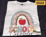 Load image into Gallery viewer, Custom Name School Counselor T-shirt Boho Rainbow School Counseling Teacher Shirt