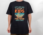 Load image into Gallery viewer, Vintage Dinosaur Let's Eat Kids Punctuation T-shirt English Teacher Shirt Gift for Teachers