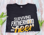 Load image into Gallery viewer, Surviving Fatherhood One Beer At A Time T-shirt for Men, Gift for Beer Lover