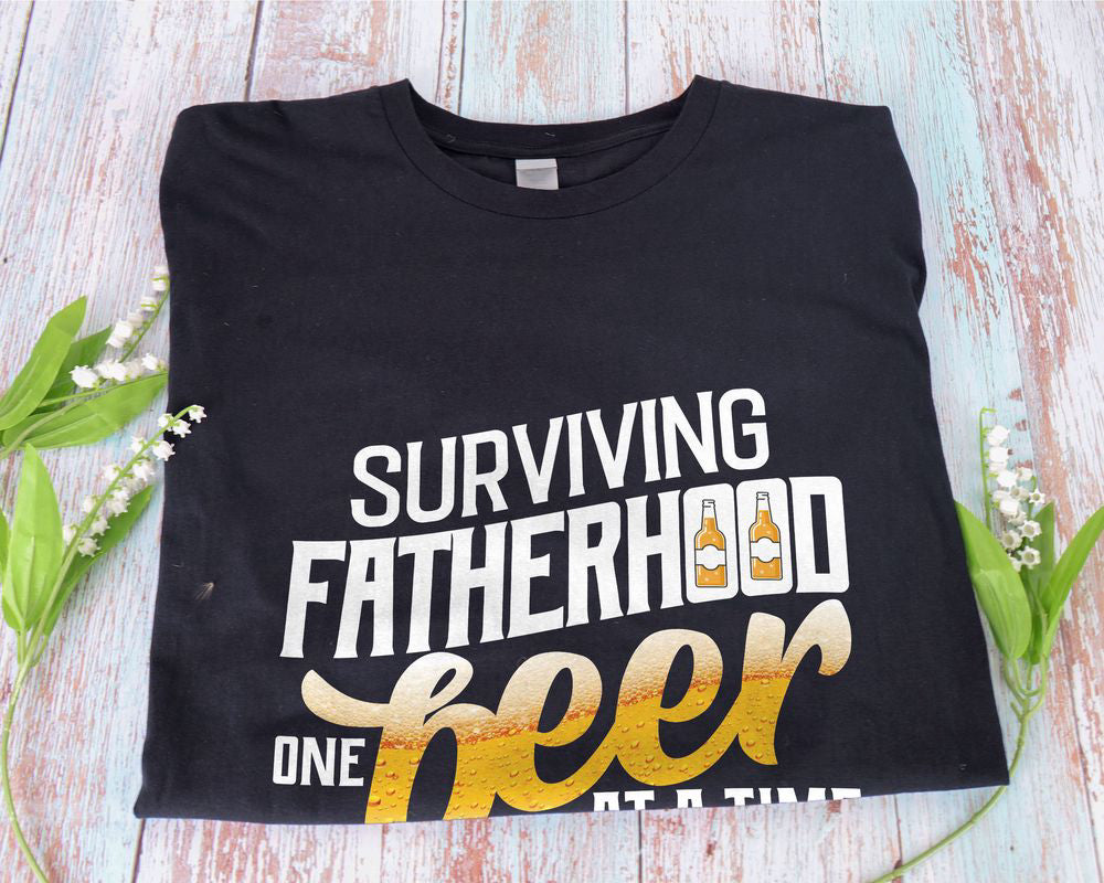 Surviving Fatherhood One Beer At A Time T-shirt for Men, Gift for Beer Lover