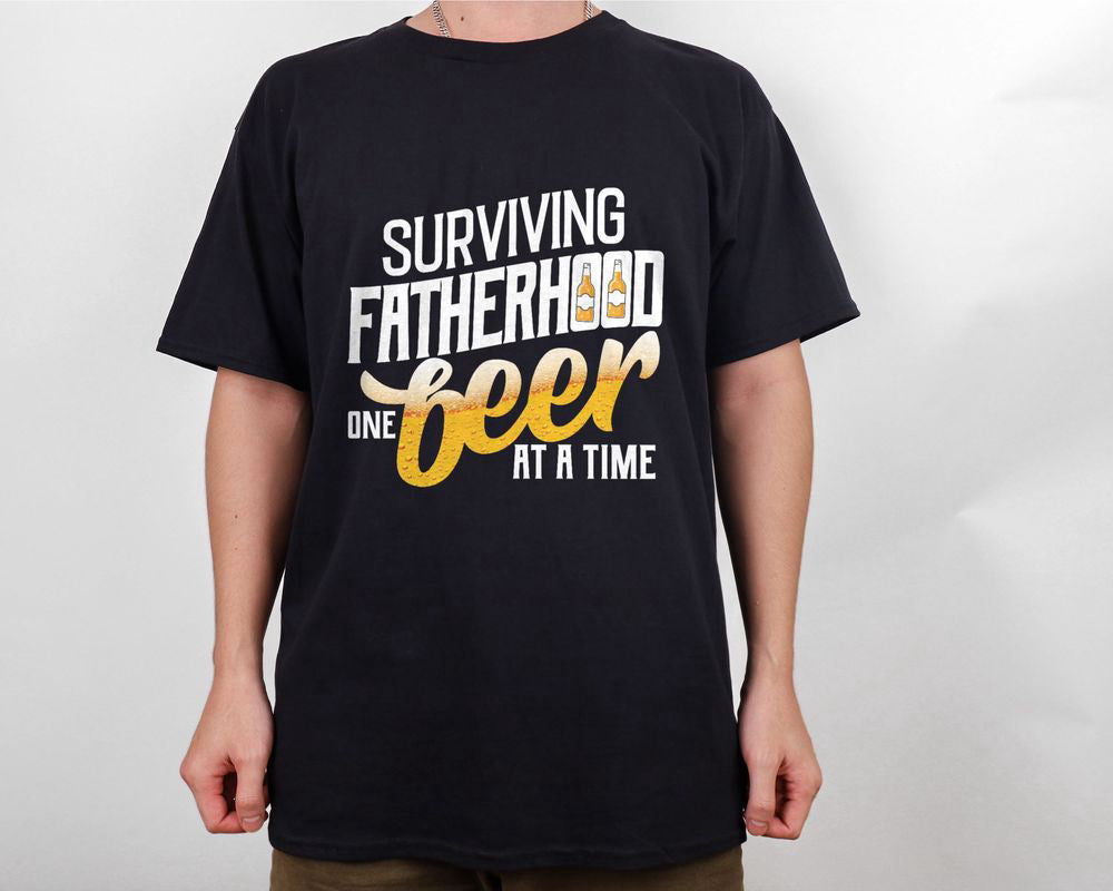 Surviving Fatherhood One Beer At A Time T-shirt for Men, Gift for Beer Lover
