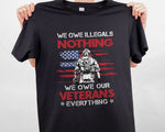 Load image into Gallery viewer, American Flag Soldier We Owe Our Veterans T-shirt Honor The Fallen Patriotic Shirt, Gift For Men
