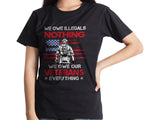 Load image into Gallery viewer, American Flag Soldier We Owe Our Veterans T-shirt Honor The Fallen Patriotic Shirt, Gift For Men