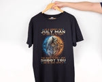 Load image into Gallery viewer, I'm A Grumpy July Man T-shirt, Birthday Shirt for Men, Man and Wolf T-shirt, Gift for Dad