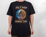 Load image into Gallery viewer, I'm A Grumpy July Man T-shirt, Birthday Shirt for Men, Man and Wolf T-shirt, Gift for Dad