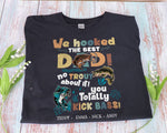 Load image into Gallery viewer, Personalized Gift for Dad Custom Name We Hooked The Best Dad T-shirt, Father's Day Gift