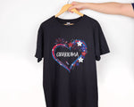 Load image into Gallery viewer, Custom Grandkids Name Heart Grandma T-shirt Firework American Flag Patriotic Shirt Mother's Day Gift