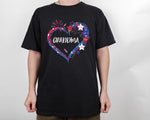 Load image into Gallery viewer, Custom Grandkids Name Heart Grandma T-shirt Firework American Flag Patriotic Shirt Mother's Day Gift
