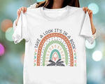 Load image into Gallery viewer, Boho Rainbow Teacher T-shirt It's In A Book Teacher Shirt Gift for Teacher