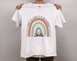 Load image into Gallery viewer, Boho Rainbow Teacher T-shirt It's In A Book Teacher Shirt Gift for Teacher
