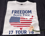 Load image into Gallery viewer, Freedom Born Free Tour 1776 American Flag T-shirt USA Patriotic Shirt for Men Women