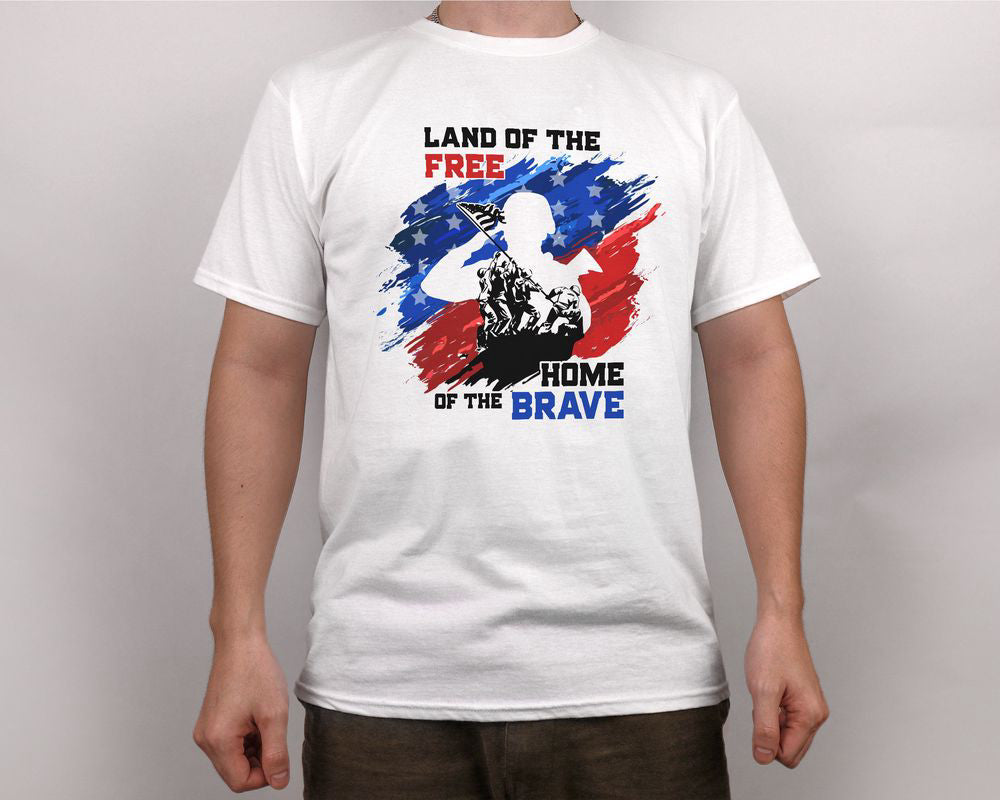 Soldier Land Of The Free Home Of The Brave 4th of July T-shirt American Pride Shirt for Men Women
