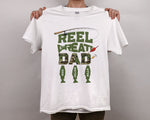 Load image into Gallery viewer, Personalized Gift for Dad Custom Kids Name Reel Great Dad T-shirt, Father's Day Gift