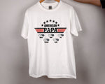 Load image into Gallery viewer, Personalized Gift for Dad Custom Kids Name American Papa T-shirt Fathers Day Gift