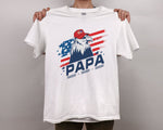 Load image into Gallery viewer, Custom Gift for Dad Kids Name American Flag Eagle Papa T-shirt Father's Day Gift