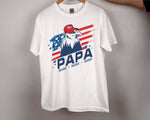 Load image into Gallery viewer, Custom Gift for Dad Kids Name American Flag Eagle Papa T-shirt Father's Day Gift