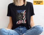 Load image into Gallery viewer, Custom Name Soldier T-shirt American Flag Eagle Half Camouflage Army Military Soldier Shirt