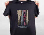 Load image into Gallery viewer, US Flag Guns Custom Grandkid Names Papa Shirt American Grandpa Shirt Patriotic Gift for Dad