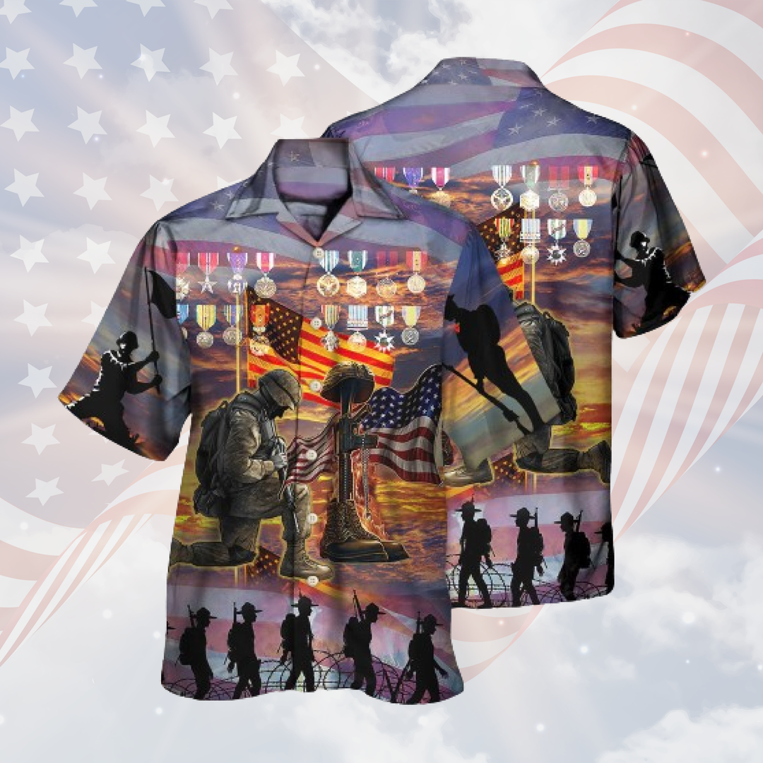 Veteran The High Price Of Freedom Is A Cost Paid By A Brave Few With Lot Of Metals Hawaiian Shirt For Men Women