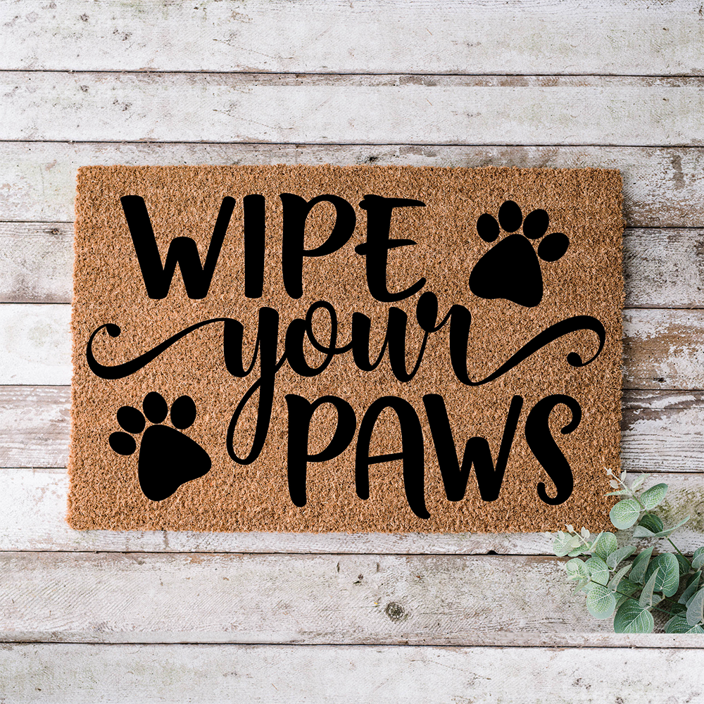 Wipe Your Paws, Door Mat, Wedding Gift, Housewarming Gift