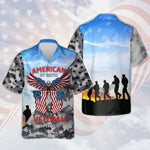 Load image into Gallery viewer, Gray Camo American By Birth Veteran By Choice Hawaiian Shirt For Men Women