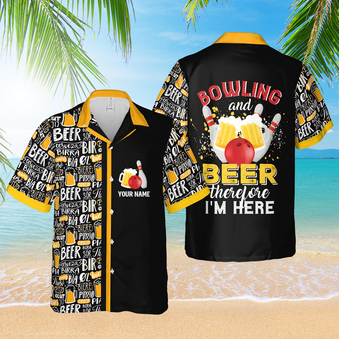 Personalized Bowling Hawaiian Shirt Custom Bowling And Beer Shirt Funny Gift For Bowler