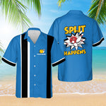 Load image into Gallery viewer, Personalized Bowling Hawaiian Shirt Split Happens Custom Bowling Shirt Funny Gift Bowler Player Team