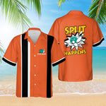 Load image into Gallery viewer, Personalized Bowling Hawaiian Shirt Split Happens Custom Bowling Shirt Funny Gift Bowler Player Team