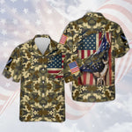 Load image into Gallery viewer, Men Army Hawaiian Shirt, US Army American Flag Shirt For Men Women