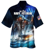 Load image into Gallery viewer, Navy Veteran Hawaiian Shirt For Men Women
