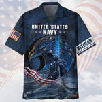 Load image into Gallery viewer, Navy Veteran Hawaiian Shirt For Men Women
