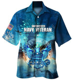 Load image into Gallery viewer, Navy Veteran Hawaiian Shirt For Men Women