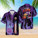 Load image into Gallery viewer, Personalized Bowling Hawaiian Shirt Fire Flame American Flag Custom Bowling Shirt for Team Gift For Bowler