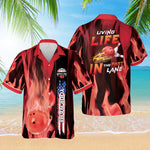 Load image into Gallery viewer, Personalized Bowling Hawaiian Shirt Fire Flame American Flag Custom Bowling Shirt for Team Gift For Bowler