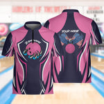 Load image into Gallery viewer, Personalized Bowling Jersey Quick Zip American Eagle Ball Custom Bowling Shirt, Gift For Bowler Player