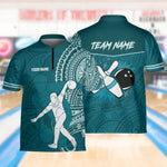 Load image into Gallery viewer, Personalized Tribal Bowling Jersey Quick Zip Custom Bowling Shirt Bowling Team Shirt Gift For Bowler Player