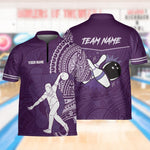 Load image into Gallery viewer, Personalized Tribal Bowling Jersey Quick Zip Custom Bowling Shirt Bowling Team Shirt Gift For Bowler Player