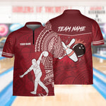 Load image into Gallery viewer, Personalized Tribal Bowling Jersey Quick Zip Custom Bowling Shirt Bowling Team Shirt Gift For Bowler Player
