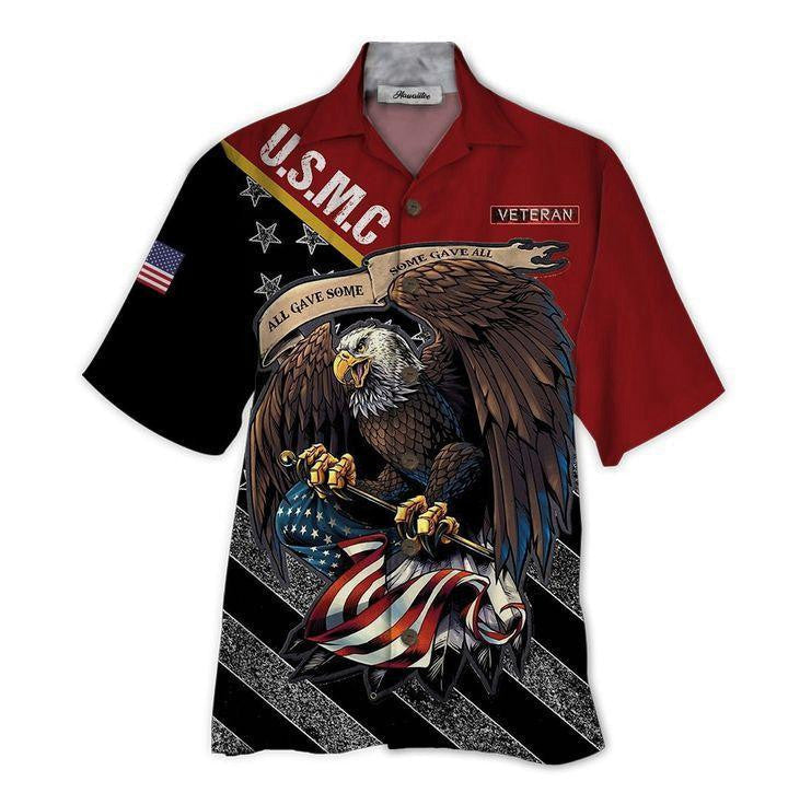 The Marine For Life USMC Veteran Background Hawaiian Shirt For Men Women