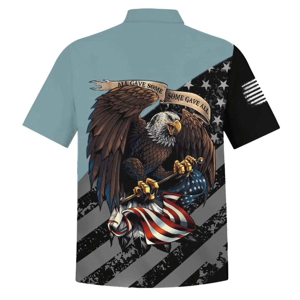US Veteran, All Gave Some Some Gave All, Bald Eagle Blue Hawaiian Shirt For Men Women