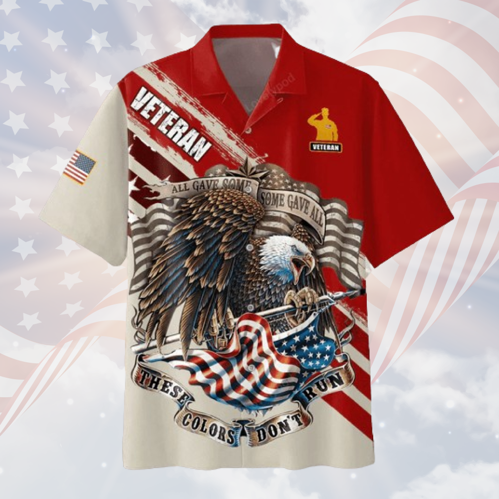 Veteran American Flag Eagle Hawaiian Shirt For Men Women