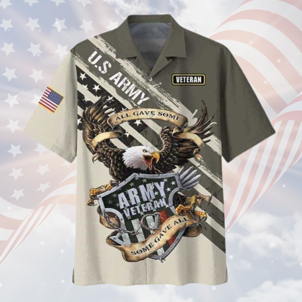 Veteran Eagle Army Hawaiian Unisex Aloha Shirt For Men Women