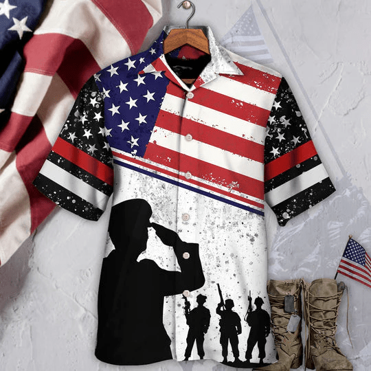 Veteran I Am A Dad Grandpa And A Veteran With Usa Flag Hawaiian Shirt For Men Women