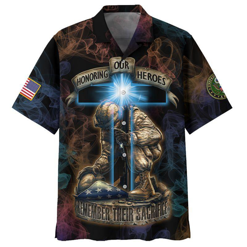 Veteran Memorial Day Hawaiian Shirt Honoring Our Heroes Aloha Shirt For Men Women