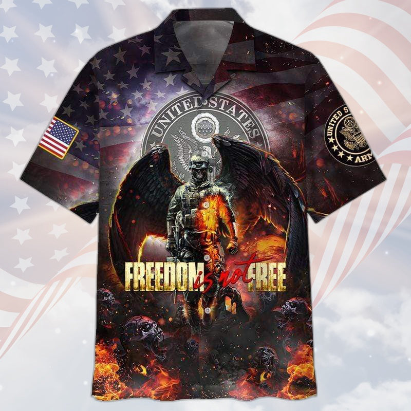Veteran Memorial Hawaii Shirt Freedom Is Not Free Hawaiian Shirt For Men Women