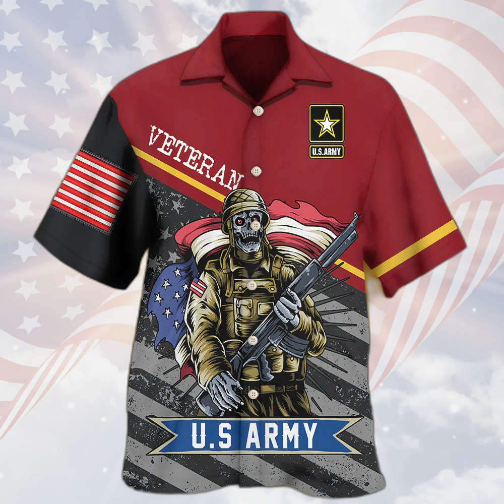 Veteran U.S Army I Am A Grumpy Veteran Hawaiian Shirt For Men Women