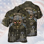 Load image into Gallery viewer, Veteran We Fight What You Fear Skull Hawaiian Shirt For Men Women