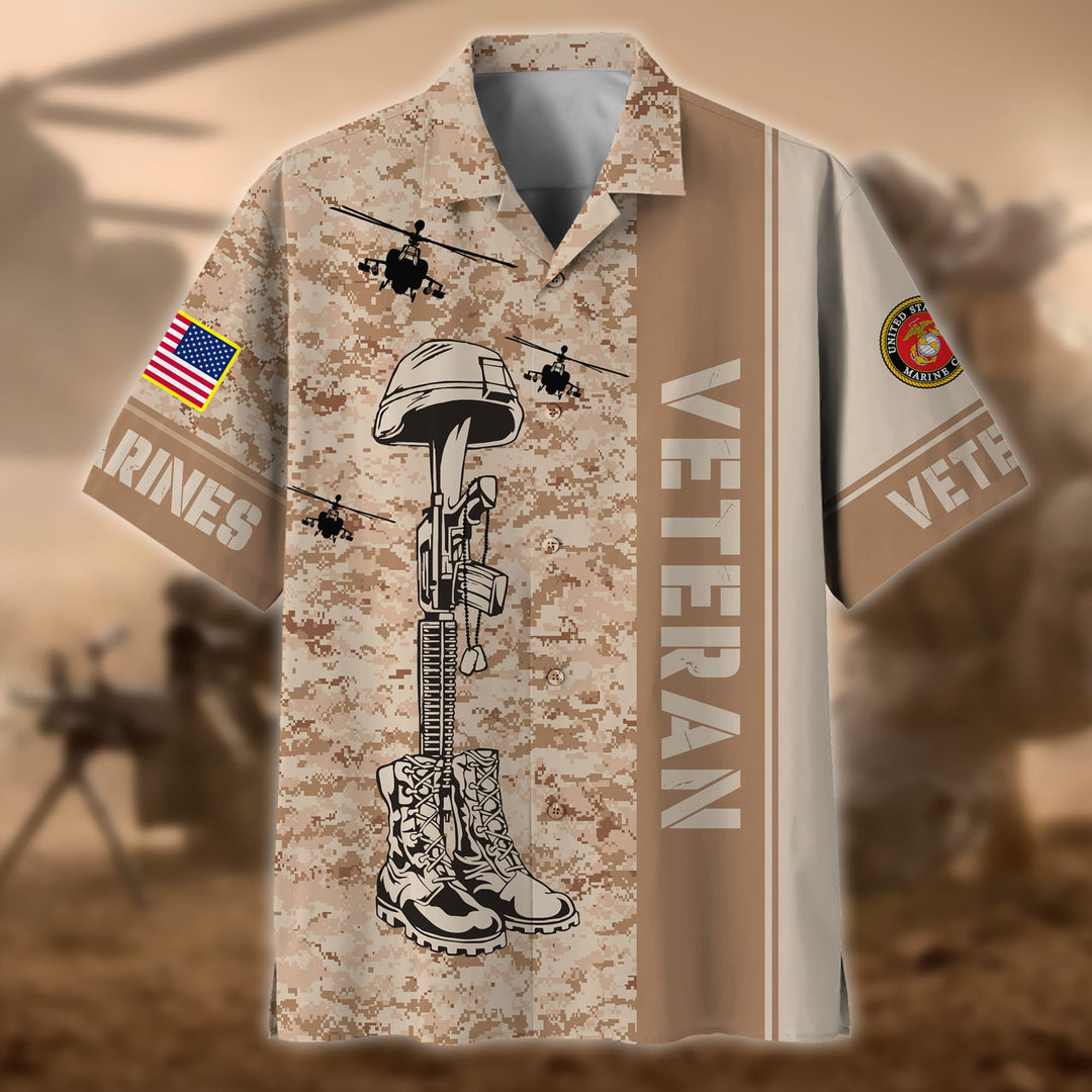 Premium Camo Soldiers Multiservice US Veteran Hawaii Shirt For Men Women