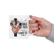 Christian Coffee Mugs, Christian GIfts for Him or Her, 2 Cor 5:7 Christian Mug