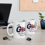 Inspirational Gift Coffee Mug, With God All Things Are Possible Gift, Christian Cup Gift